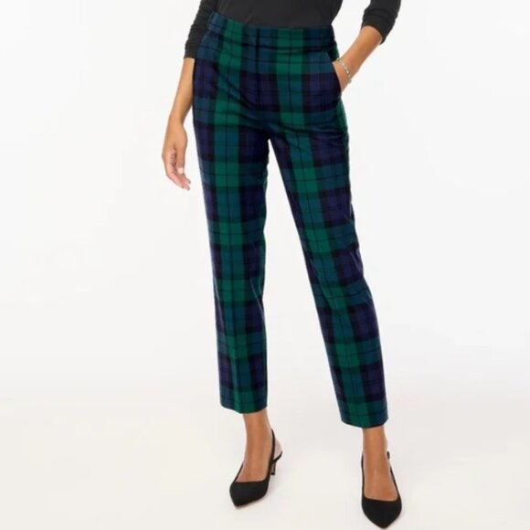 J. Crew Pants - NWT 🟩♟️J Crew - Green, Blue, Black Watch Plaid Holland Pant - Size 6